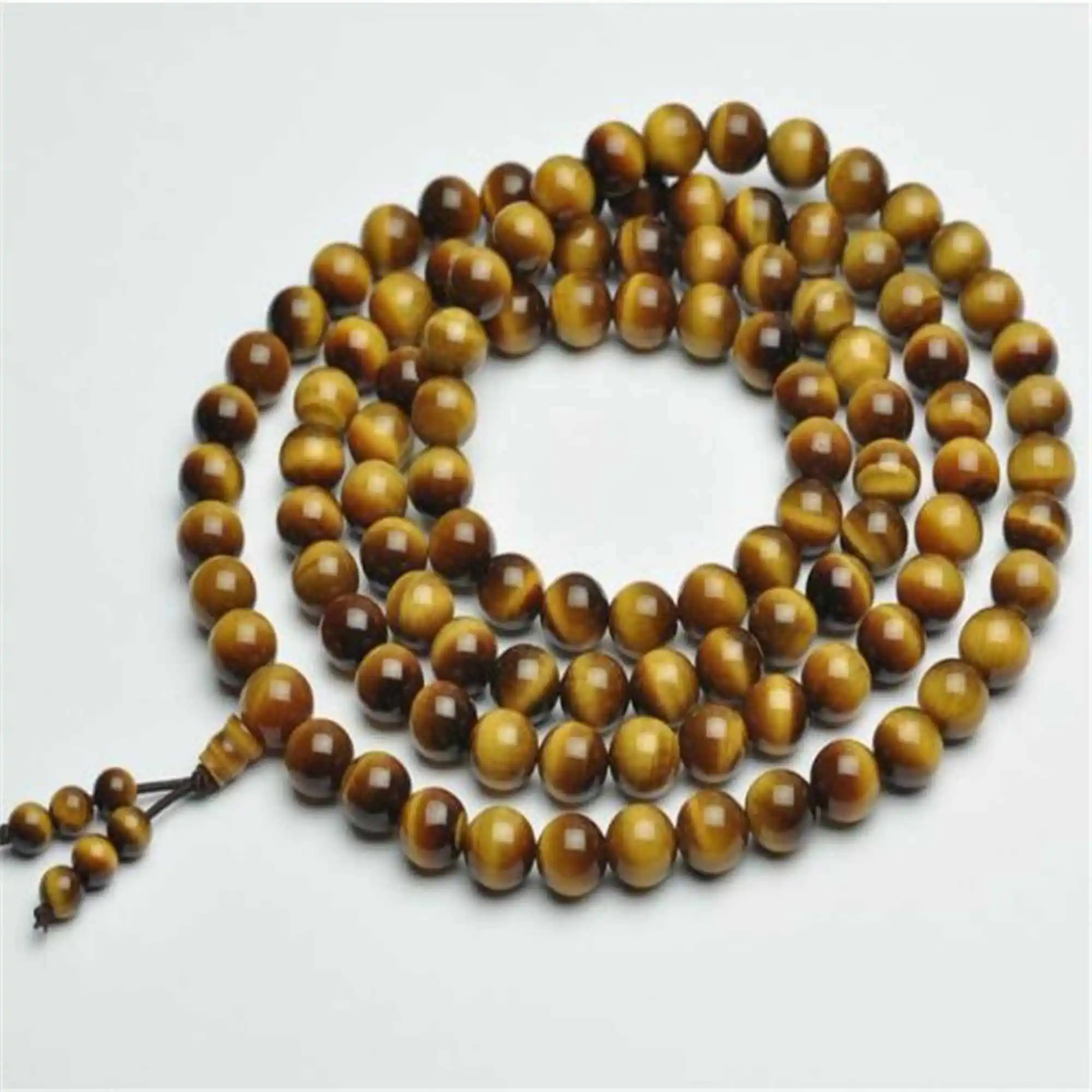 

8mm Tibet Buddhism 108 Tiger's eye Prayer Bead Mala Bracelet Bodhi Wrap Relief Chain Gift Trendy Buddhist Men