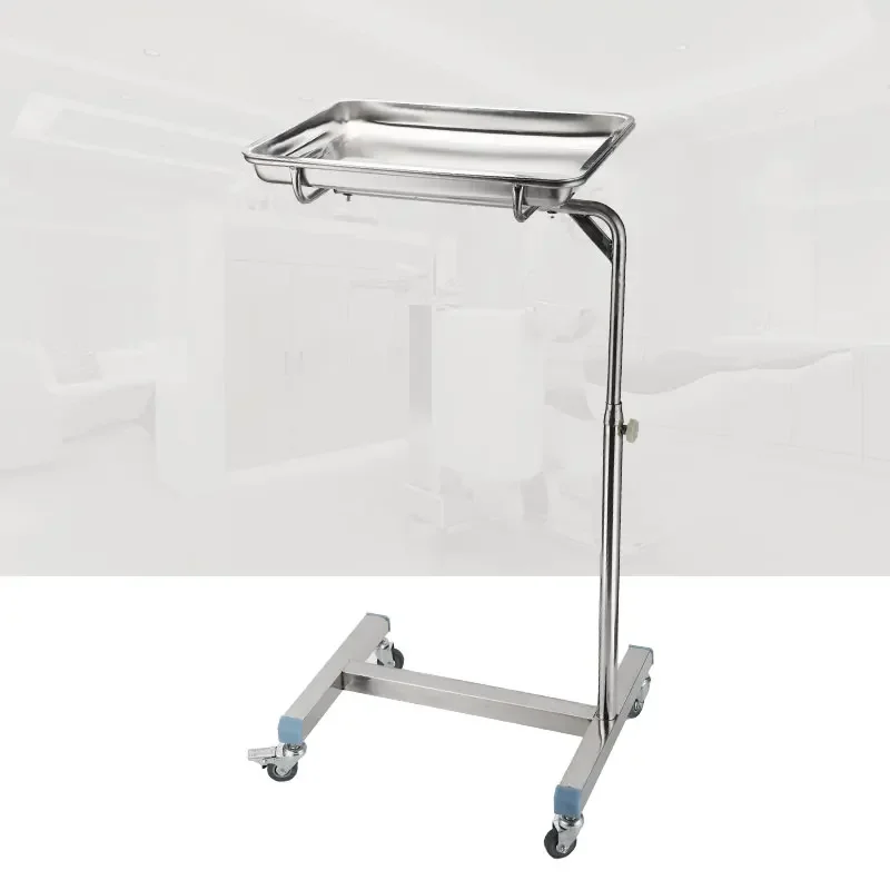 Medical cart tray holder single and double rod stainless steel treatment cart surgical disinfection mobile square tray rack