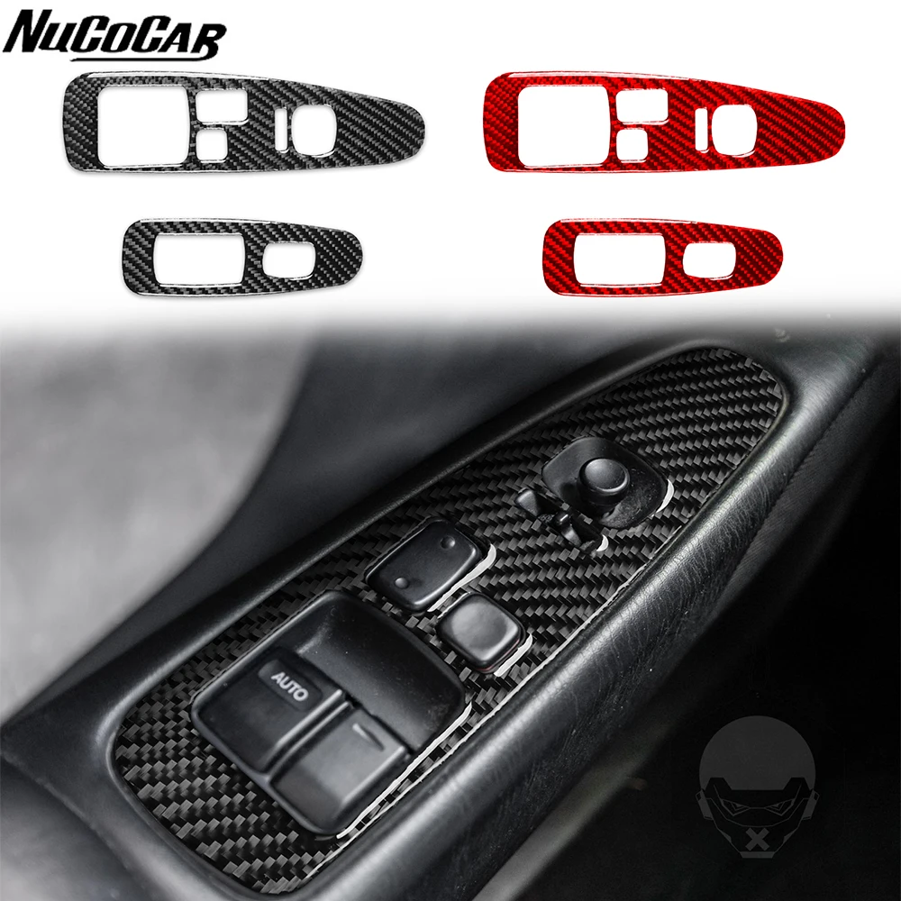 For LEXUS SC 300 400 1992-2000 Carbon Fiber Door window lift control panel Cover Car Accessories Interior Decorative Stickers