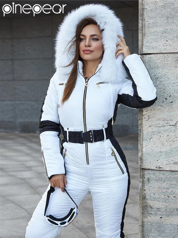 2026 Winter Ski Suit For Women Waterproof Warm Snow Overalls Outdoor Sports Snowboard Clothes One Piece Ski Jumpsuit