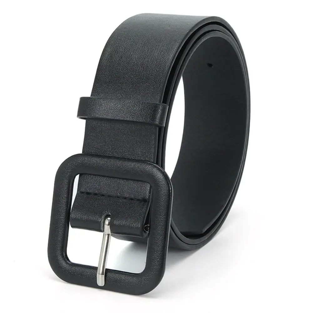 

Fashion Y2k PU Leather Belt Square Buckle Waist Belt Wide Belt Korean Style Jeans Decor Trouser Decoration Female/Girls