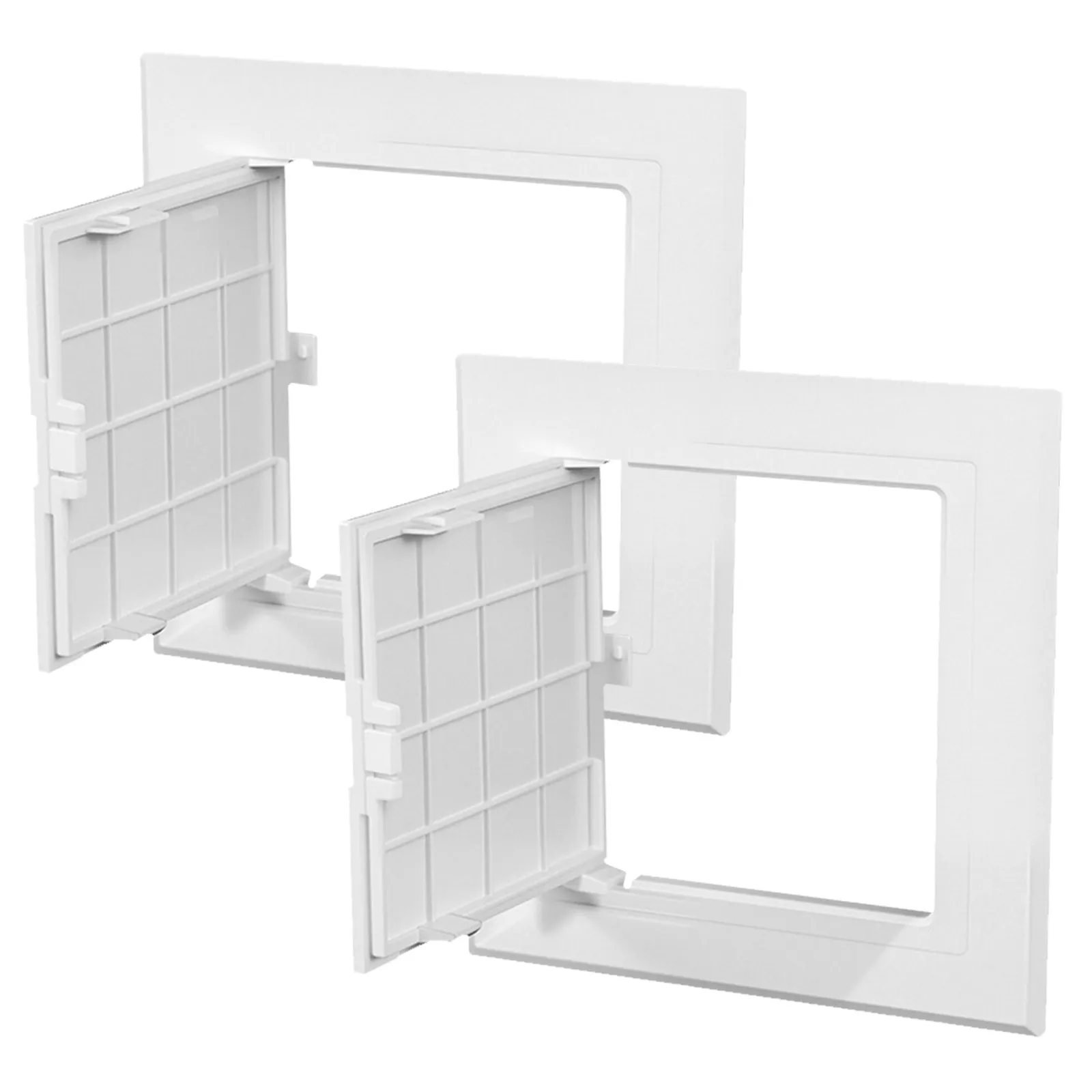 2Pcs Access Panel Pipe Hole Cover White Plastic Wall Utility Shower Bathroom Maintenance Service Shaft Decorative