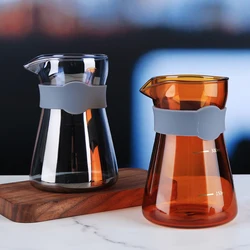 High Borosilicate Glass Hand Pour Over Coffee Pot Brewed Coffee Pot Glass Teaware Coffee Sharing Pot