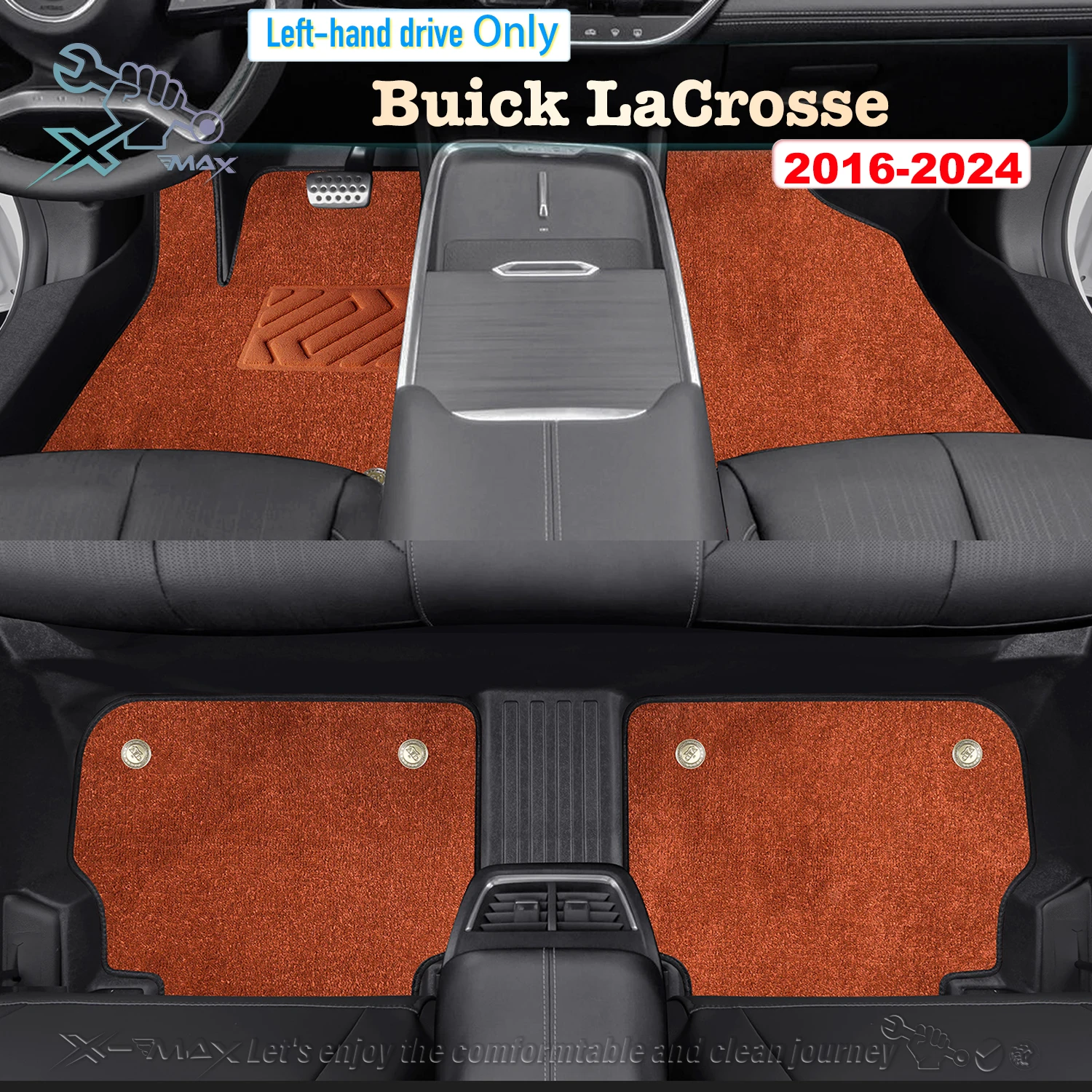 Left-hand Drive Car Floor Mat ForBuick LaCrosse 2016-2024 Full Surround Foot Mat Automotive Floor Mat Floor Liner Water-proof