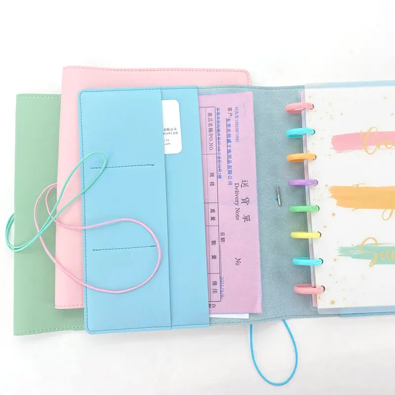 Color Plastic Book Binding Mushroom Hole Disc Ring Snap Notebook A5A6 Happy Planner Binder Rings Scrapbooking Binding Supplies