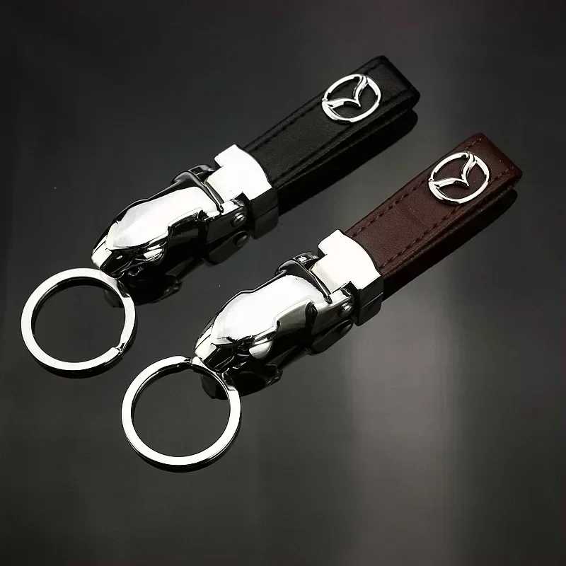 Car Styling Key Ring Leather Keychain Pendant for Mazda Logo 2 3 5 6 Protege CX3 CX5 CX-7 MX-5 CX-9 Axela Atenza 323 Accessories