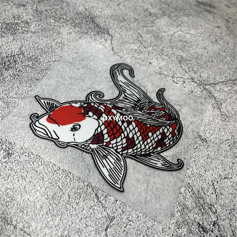 

1pc Reflective Japanese Koi Fish Vinyl Sticker Waterproof Decal for Motorcycle Helmet Car Window 13x12cm