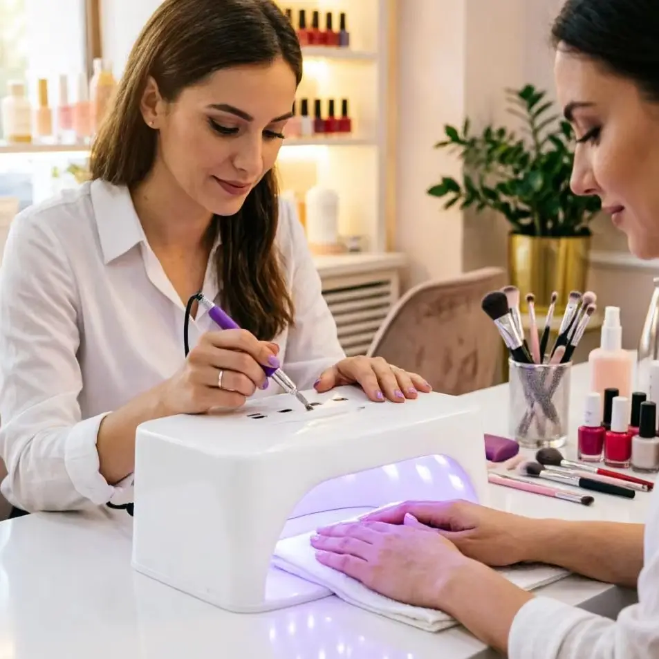 サロン級充電式uv-ledネイルランプ-コードレス-取り外し可能な底板付き