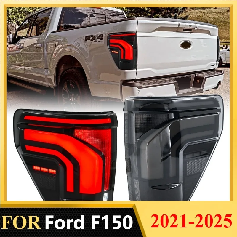 New Arrivals Upgrade Sequential LED Tail Lights For Ford F150 2021-2025 Smoke Style Rear Lamps Assembly Pair Plug and Play