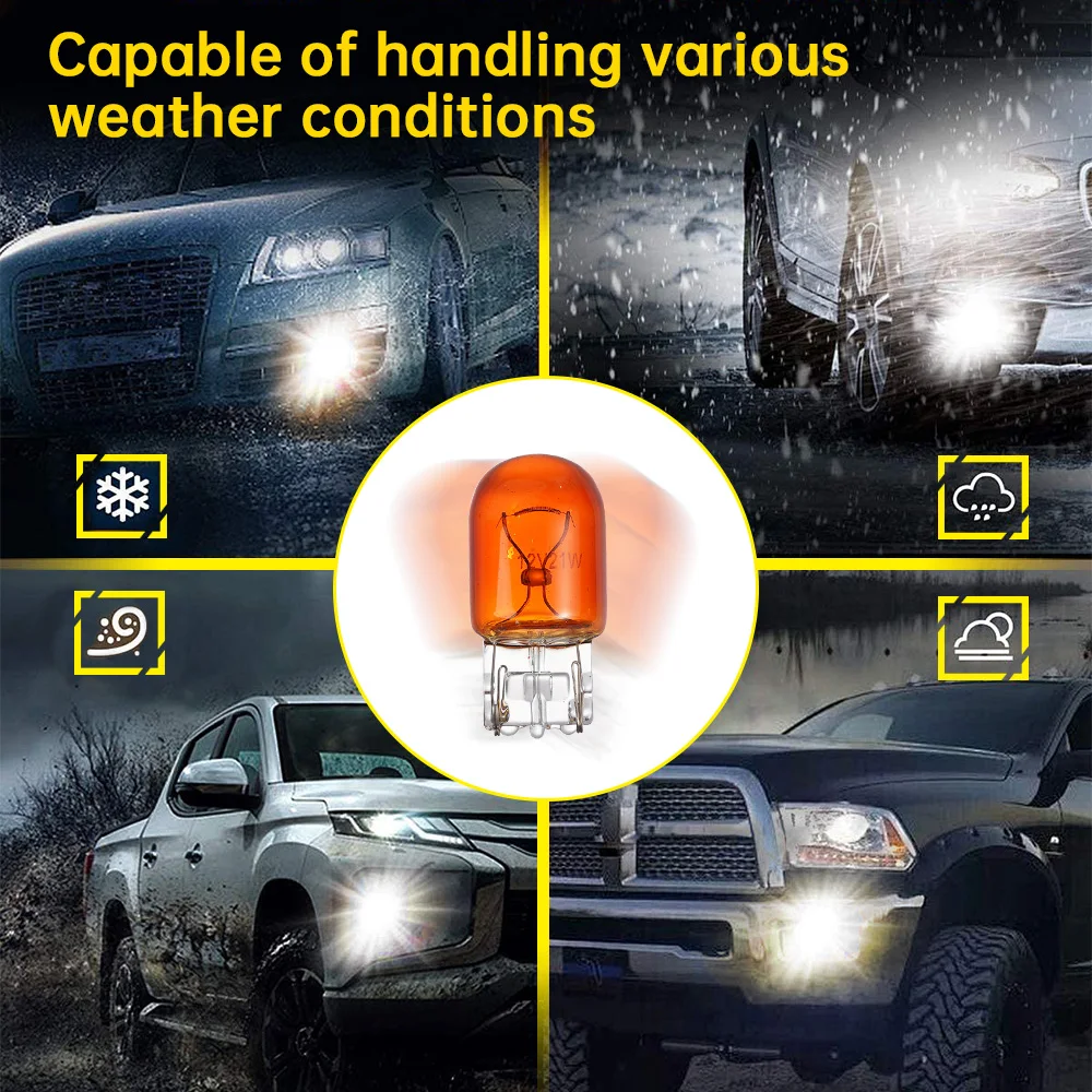 1 قطعة العنبر/الأحمر T20 W21W 7440/7443 12V21W سيارة بدوره إشارة ، مصباح الضباب الخلفي ، لمبة الفرامل ، جودة عالية عكس الضوء