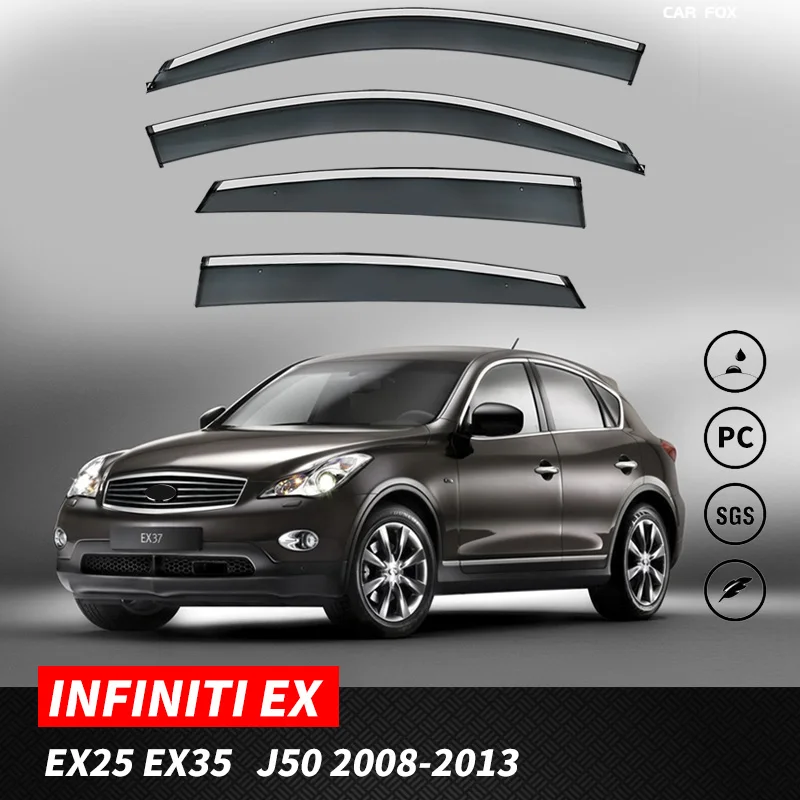 

For INFINITI EX EX25 EX35 J50 2008-2013 Plastic Window Visor Vent Shades Sun Rain Deflector Guard