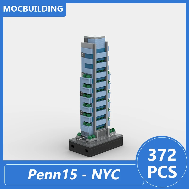 Penn15-nyc modelo moc blocos de construção diy montar tijolos arquitetura educacional exibição criativa coletar brinquedos presentes 372 pçs