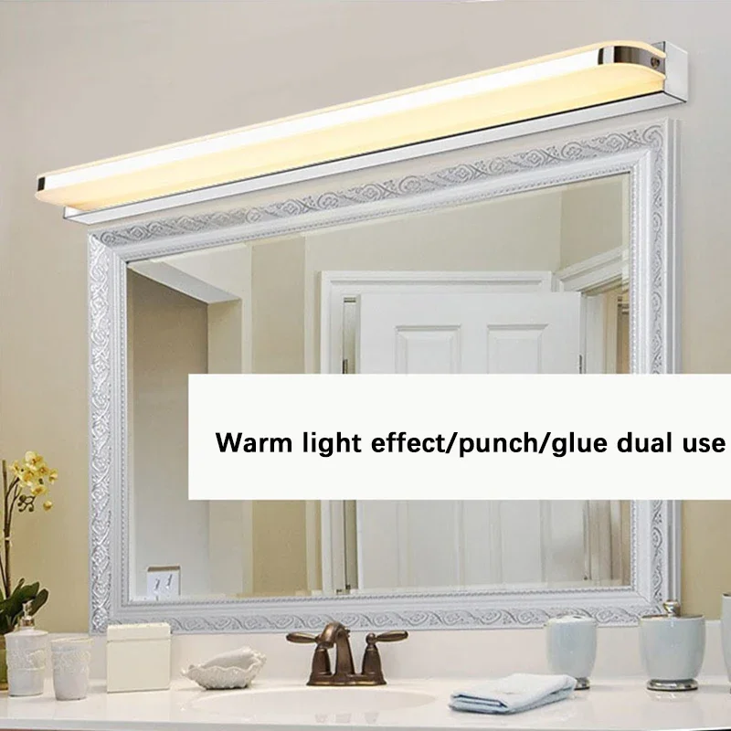 

Mirror Front LED Wall Lamps Without Punching Bathroom Waterproof Flat Makeup Light Modern Simple Indoor Wall Lamp Mirror Cabinet