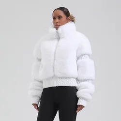 GSOU SNOW Women Ski Jacket Snowboard Faux Fur Slim ski coat Insulated Windproof Outdoor Winter Thick and warm Keep warm -30