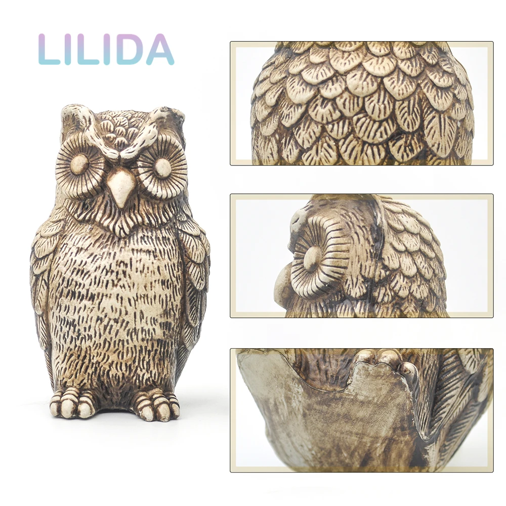 Home Decor Owl Realistic Animal Scarecrow Decoration Home Lawn Garden Decoration Art Sculpture Garden Statue Crafts Toys