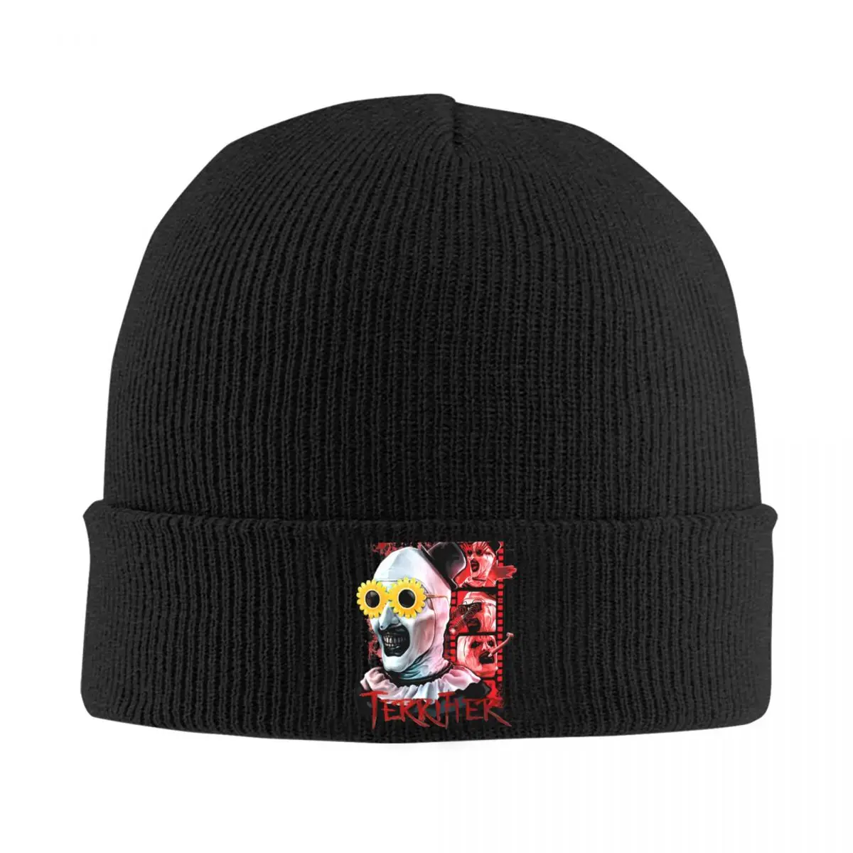 Horror Terrifier Film Bonnet Hats Art The Clown Beanie Hats Pattern Skullies Beanies Autumn Street Female Male Hippie Warm Cap