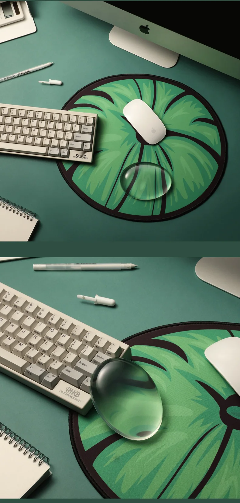 Transparente Silikon-Handgelenkauflage, Mauspad, Kristall-Sommer-Schreibtischunterlage für Büro und Gaming, kühlendes transparentes Design – Detail 3