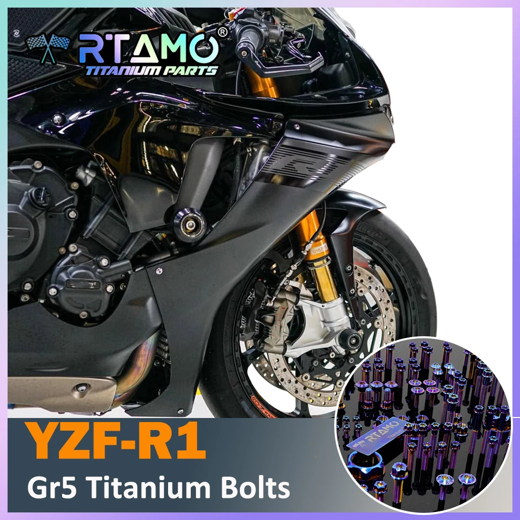 RTAMO Titanium Alloy Bolts for Yamaha YZF-R1 Front Caliper ABS Sensor Brake Disc Oil Tank Side Cover Screw Nuts Pin