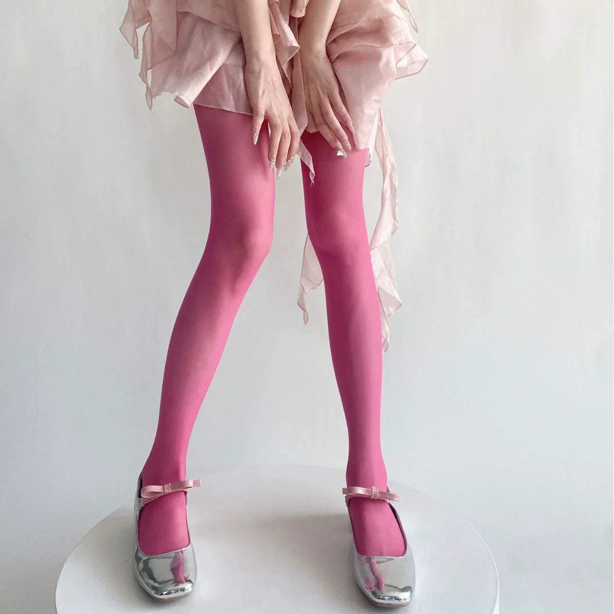 Ultradünne Nylonfarben Frauen Sexy Strumpfhosen Lange Strümpfe Candy Color Nahtlose Strumpfhosen Frühling Sommer Große elastische Strumpfhosen