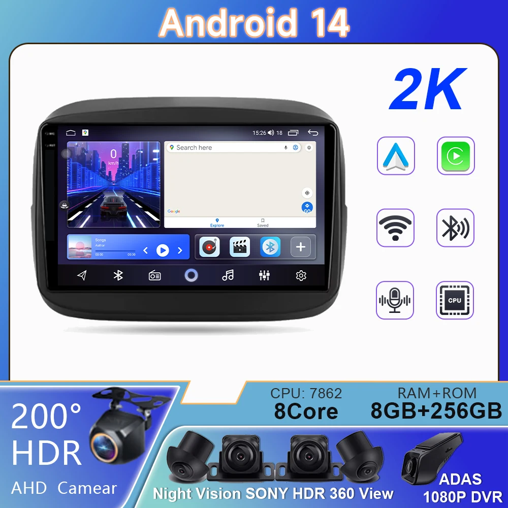 

Video Player Android Auto Car For Fiat Mobi 2016 - 2022 5G WIFI Radio GPS DSP Navigation Multimedia Stereo Carplay No 2din DVD