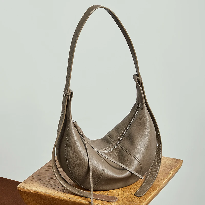 

2026 New Women's Bag Luxury Designer Genuine Leather Women Shoulder Bags Cowhide Versatile Female Fashion Hobos Crossbody Bag