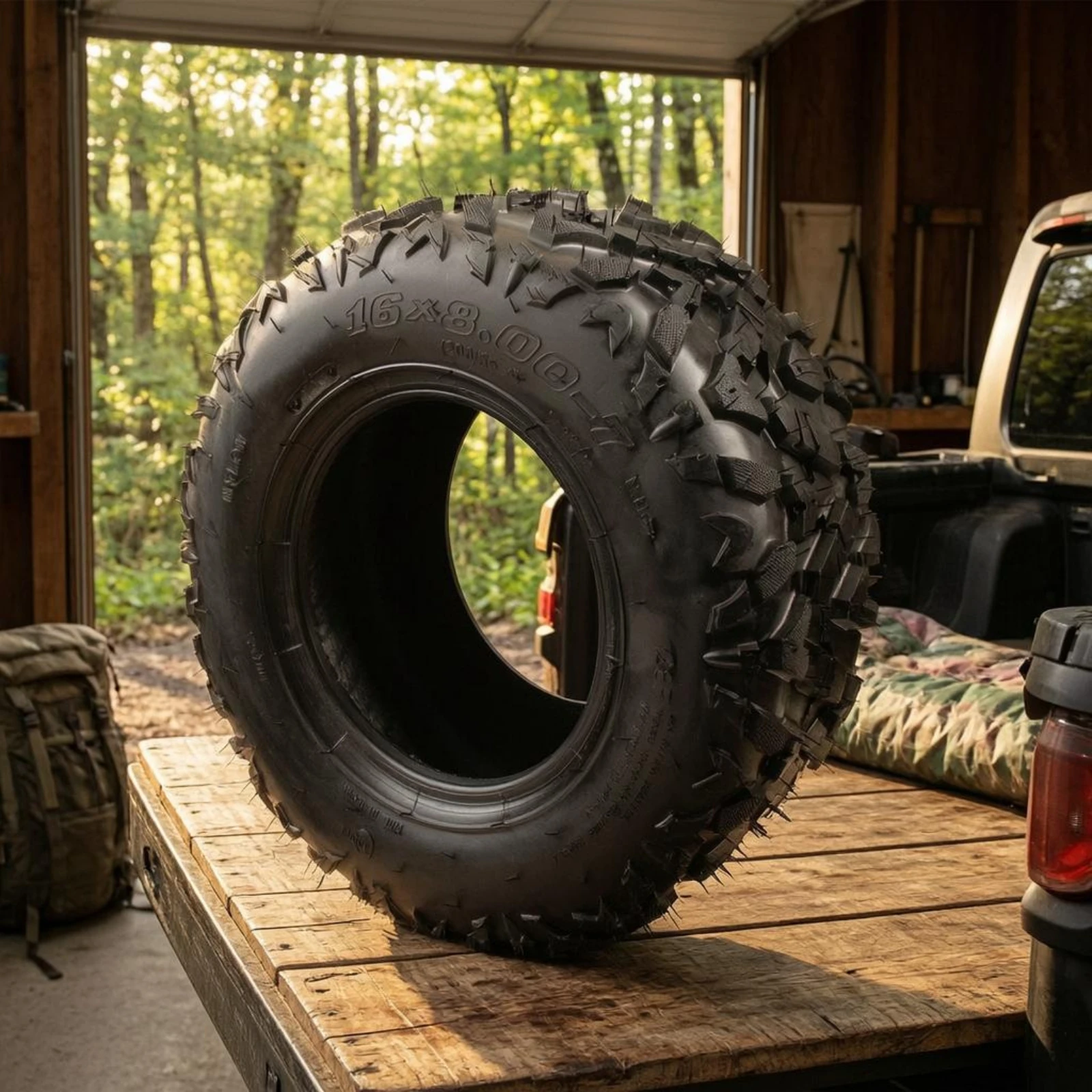 Tubeless ATV Tire Blocky Lugs All-Terrain ATV Tire Heavy-Duty Construction Puncture Resistant