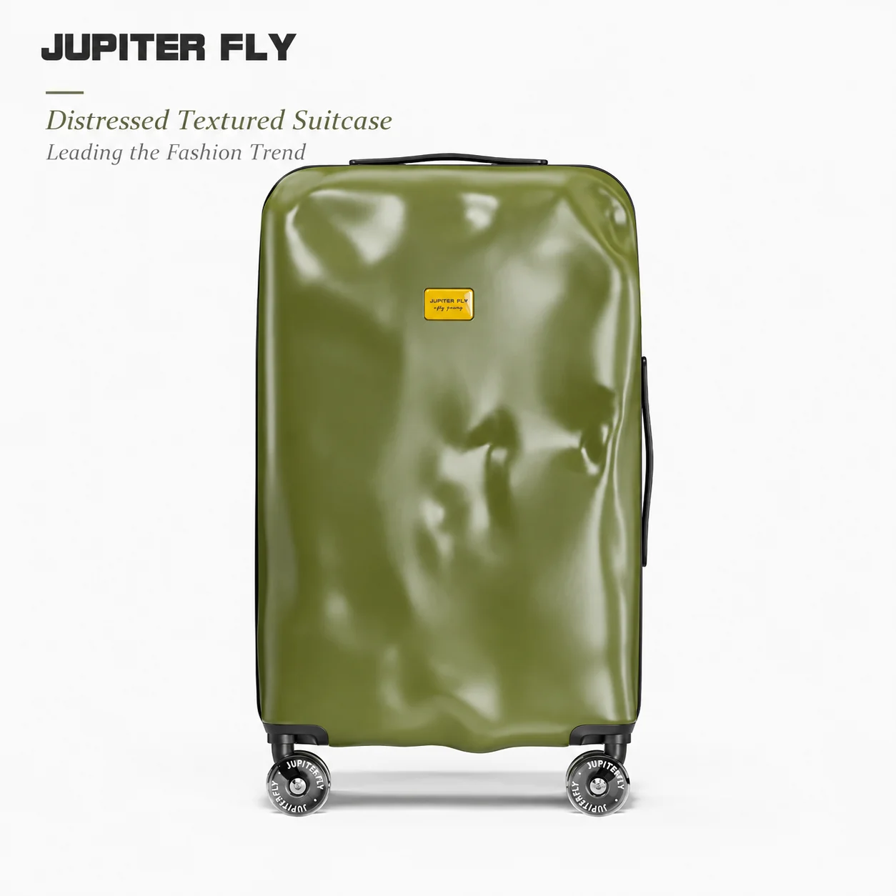 JUPITER FLY Brand 28 Inch Suitcase with TSA Lock, Stylish Vintage Grunge Luggage, Italy Design Broken Zipper Distressed Style
