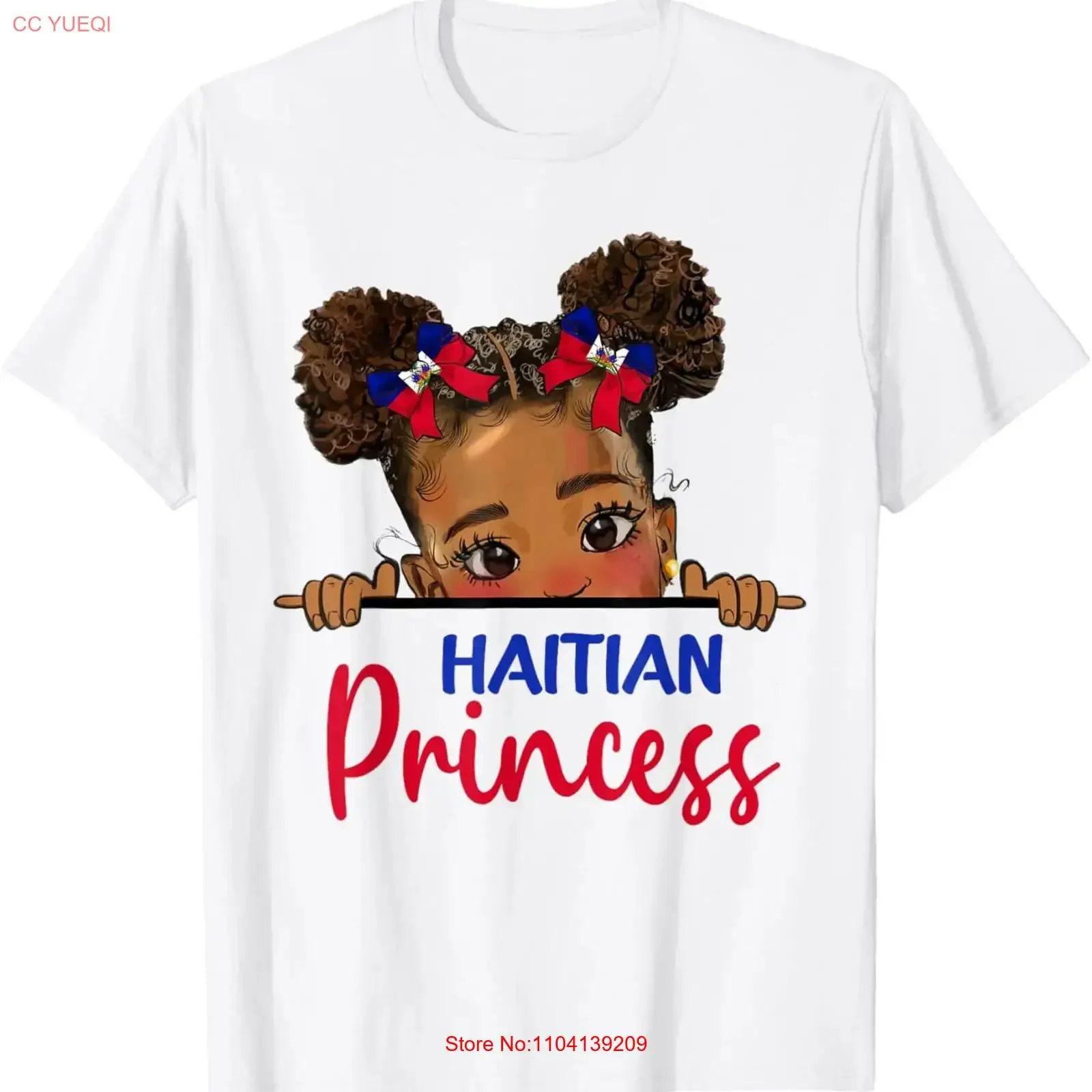 Melanin Haitian Princess Haiti Flag Black Girls T Shirt vintage Washed Soft Top For Everyday Wear fashion Casual Unisex