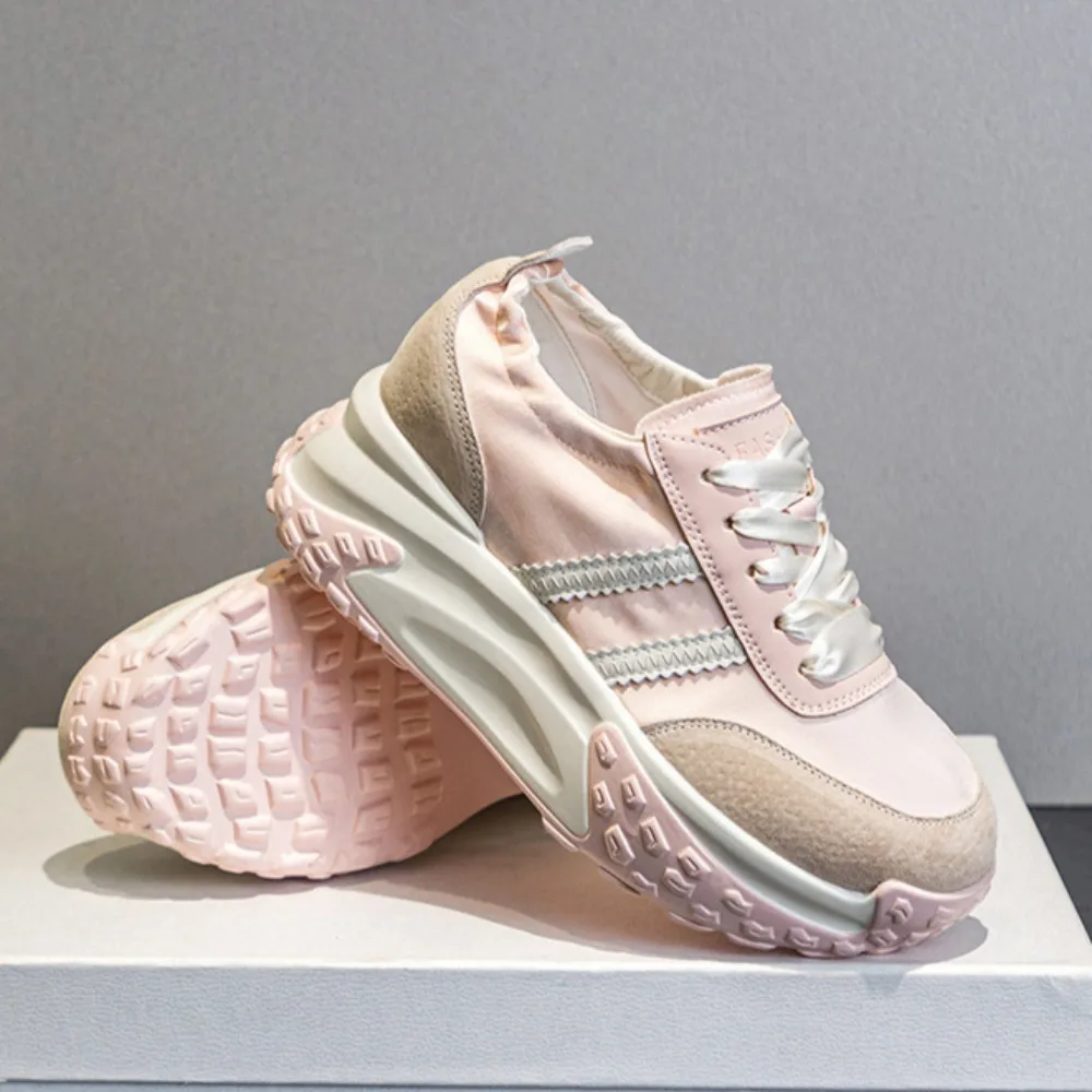 

Кроссовки на платформе, женская обувь, увеличивающая рост, новая модная повседневная спортивная обувь для доски, дышащая женская обувь с круглым носком