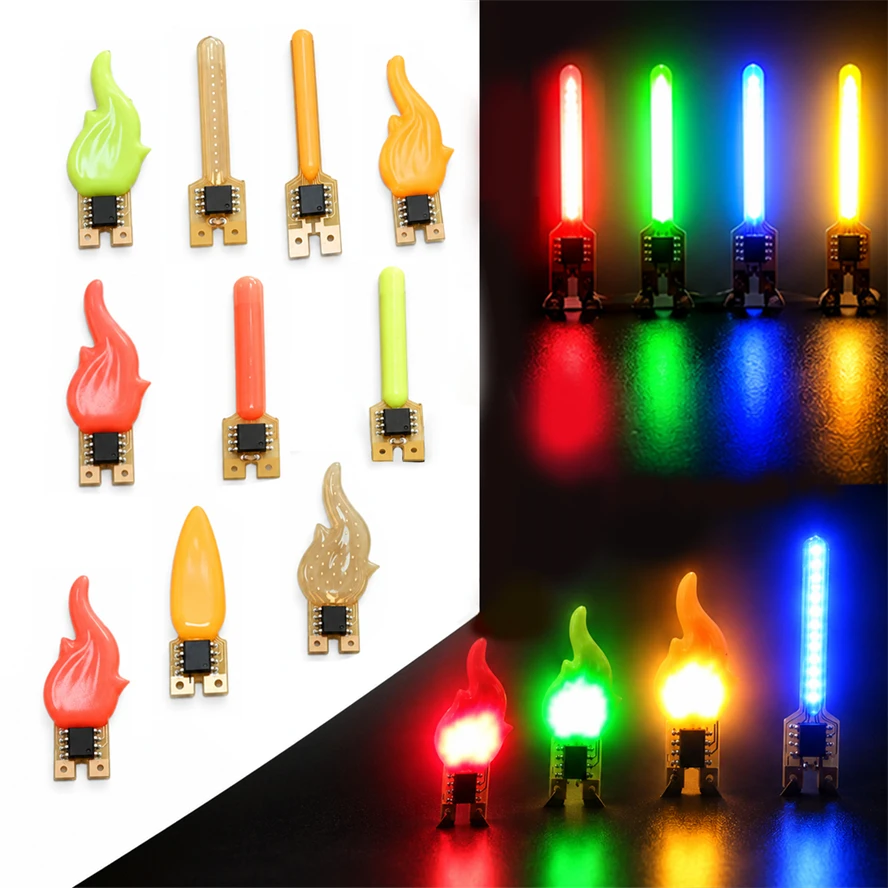 Polychrome 3V Led Flash Flame Flowing Filament Candles Edison Bulb Filament DIY Birthday Party Decoration Light Bulb Lighting