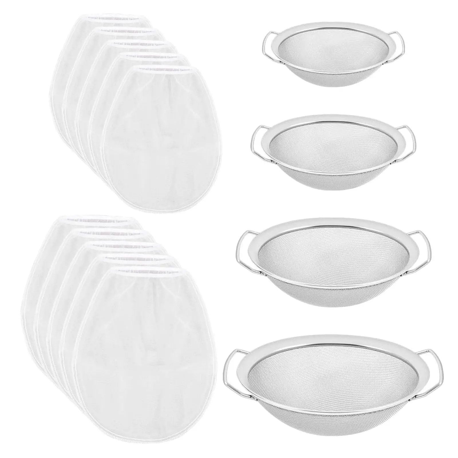 4Pcs Stainless Steel Paint Strainer Set – Fine Mesh Reusable Inlet Filter for Spray Gun & Painting Tools