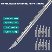 Colorful Aluminum Alloy Wood Cutter Knife Carve Tool Set Sculpture Utility Engrave Sharp Metal Scalpel & Blade DIY Leather Knife