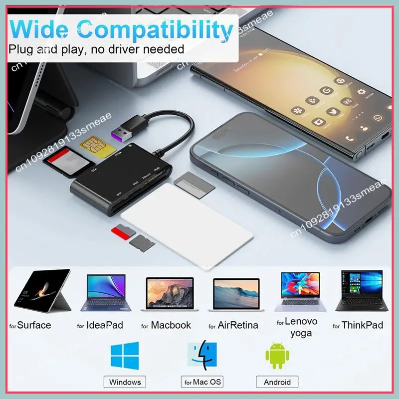 

N94R USB 3.0 Multi Card Reader 6 In 1 Smart/MS/M2/TF/SIM/SD Picture Card Reader USB3.0 Card Reader