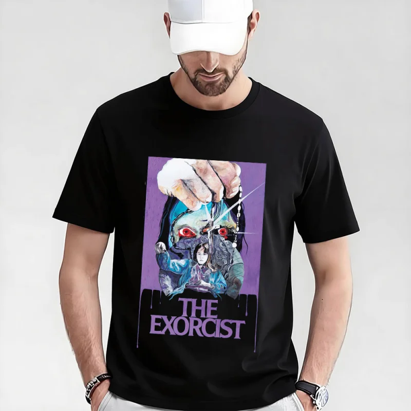 

Retro Horror Movie The Exorcist 0317 Sacry Halloween Gift t shirt Supernatural Darkness Pazuzu Graphic Clothes Large size Tops