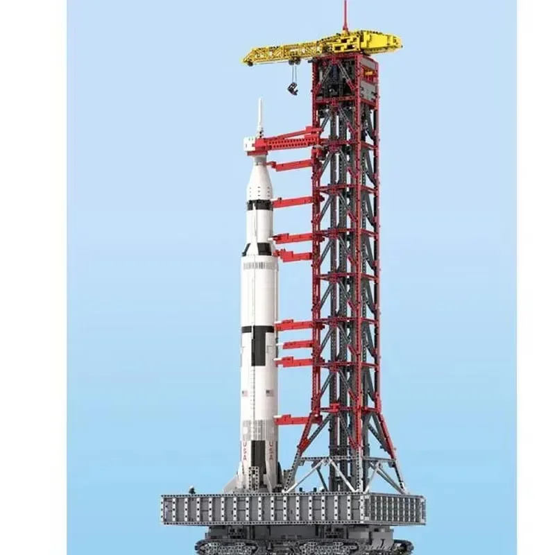 MOC-60088 Elektrische Orbiter Saturn V Rocket Tower Component Assemblage Bouwsteen Model 7706 Onderdelen Bouwstenen Kinderen Speelgoed