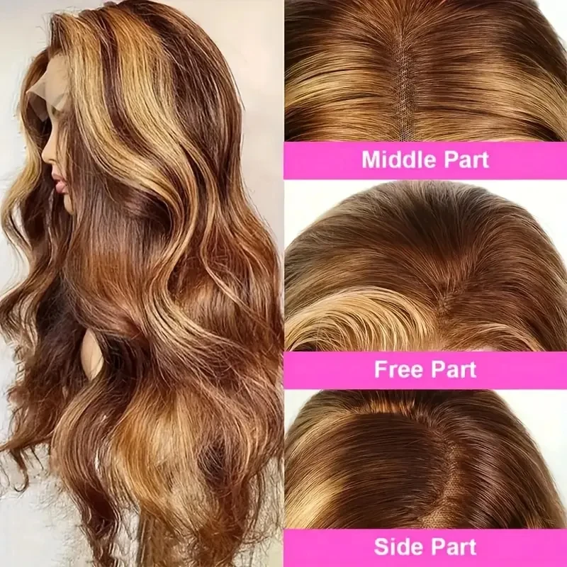 40 Inches 427 Highlight Omber 13X6 Lace Front Wig Body Wave 13x4 Transparent Swiss Lace Frontal Wigs Human Hair For Black Women