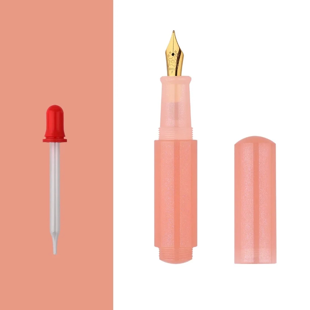 

Portable Mini Fountain Pen Candy Color Glitter Bling Ink Pen EF/F/Glass Nib Dip Pen Students Gift