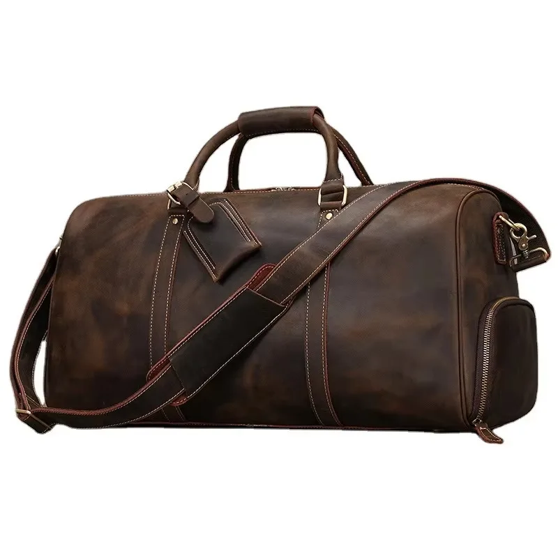 Fashion Retro Leather Waterproof Lightweight Large Capacity Travel Suitcase Men's Luggage Bag Tote Bag Brand Designer