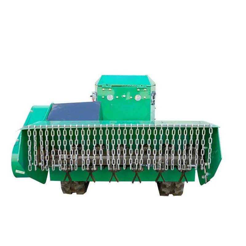 Knife throwing remote control lawn mower oil-electric hybrid crawler mowing robot