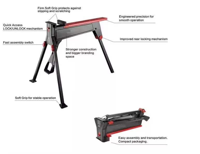 Folding Saw Horse Work Table Portable Workstation Clamping System Jaw Horse Clamp Bench