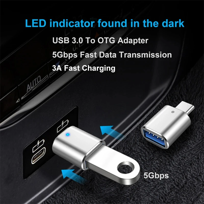 NNBILI Converters USB3.0 to Type C Male Adapter USB A to USBC Connector OTG Type C Car Charging Adapter for MacBook Mobile Phone