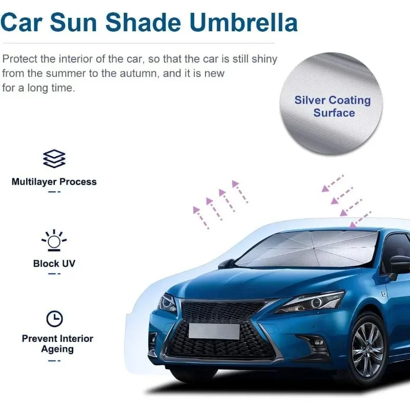 Pare-soleil de pare-brise de voiture, protection contre les rayons UV et la chaleur, réflecteur pliable, parapluie