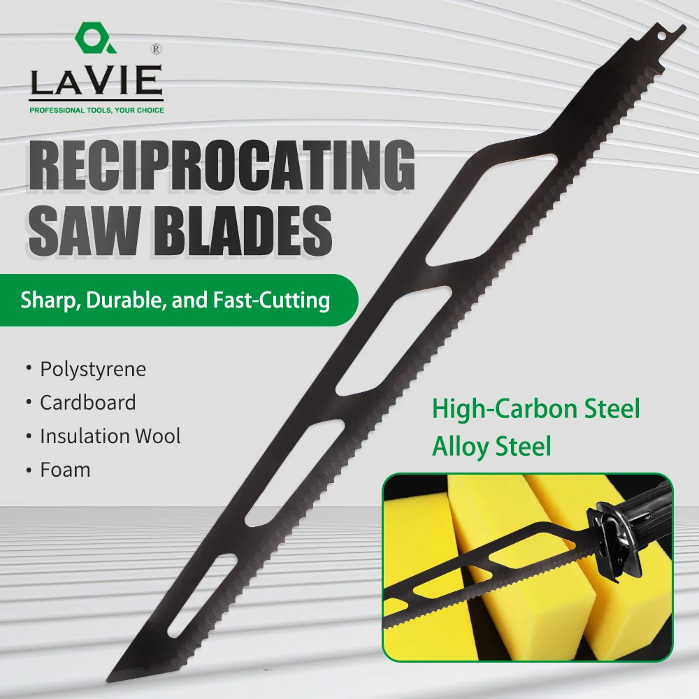

LAVIE 1pc 16inch/400mm High Carbon Steel Reciprocating Saw Blades HCS Saber Saw For Polystyrene Cardboard Rubber Carpet Leather