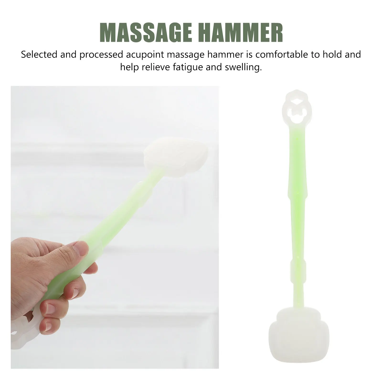 

1pc Massage Hammer Light Green For Back Shoulder Body Physiotherapy Tool Stress Relief Handheld Massager Scraper Knocker