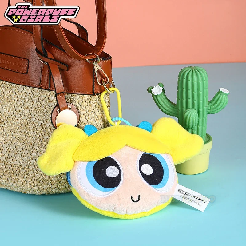 Original 13cm Plush Purses Powerpuff Girls Small Hanging Bag Cute Cartoon Girls Carrying Coin Bag Earphone Storage ID Card Bag