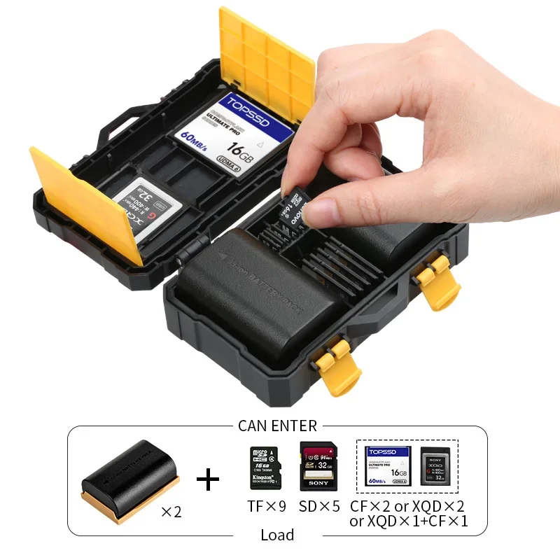 

For Gopro Hero 10 9/8/7/6/5 2pcs Battery Protective Box SD TF Memory Card Storage Case for LP-E6 Sony FZ100 DSLR Battery Storage