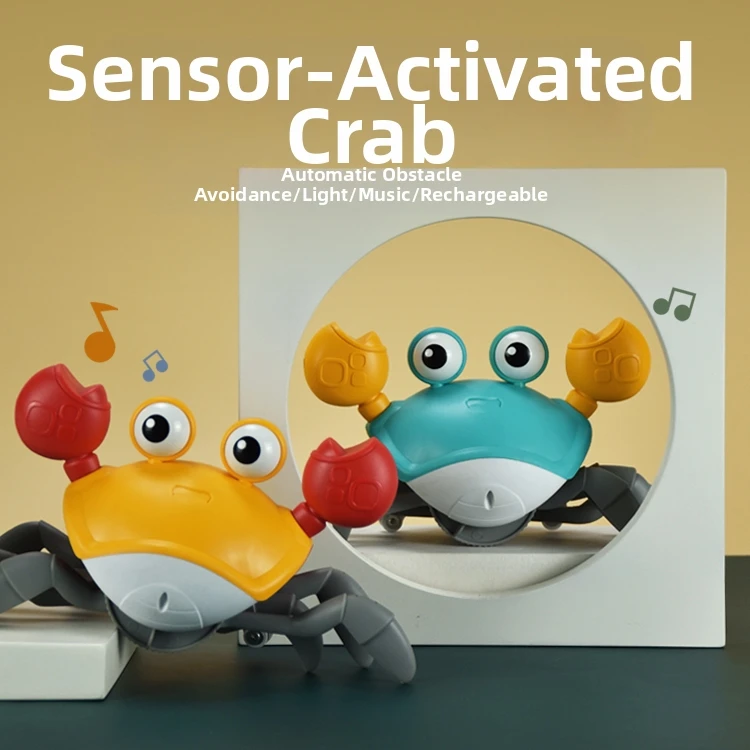 Children's electric toys with dynamic movements, crab crawling, puzzle and escape, attract babies' attention, boys