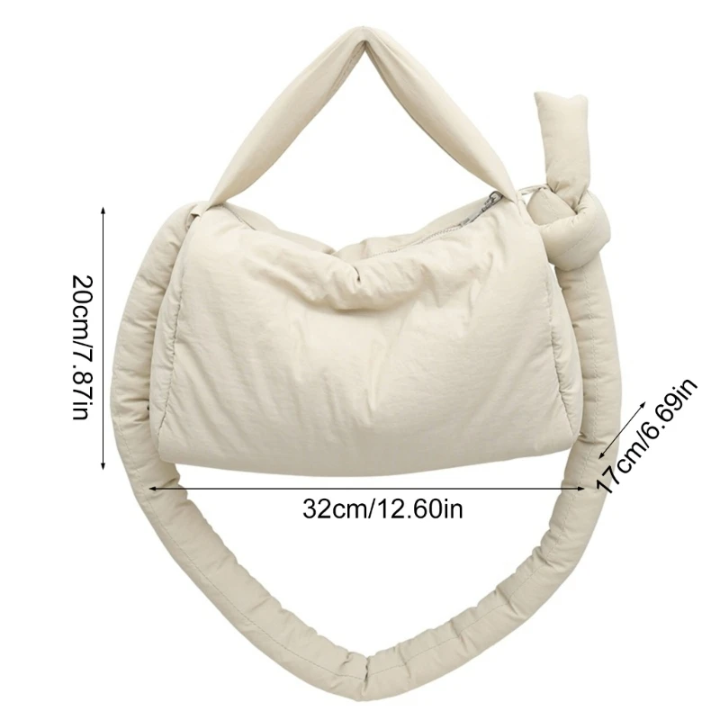 Bolso hombro inflado para mujer, bolso con asa superior, bolso cruzado informal, bandolera capacidad, bolso escolar