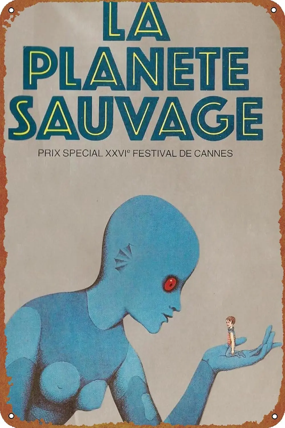 The Fantastic Planet (The Savage Planet) Movie Poster Sign Metal Tin Sign Wall Art Decor - Retro Sign for Home Decor Gifts - 8x1