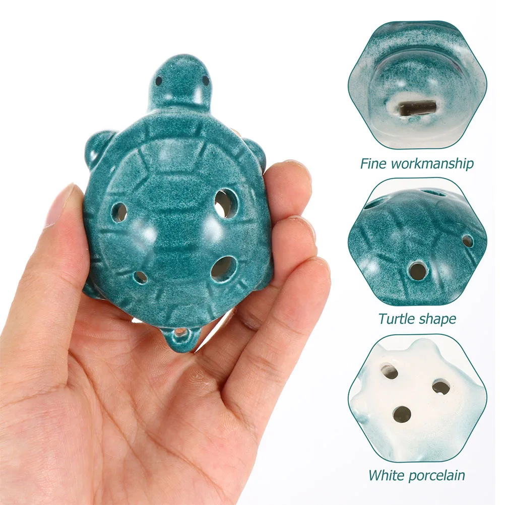 

2Pcs 6 Holes Ocarina Ac Tone Tortoise Shaped Ceramic Instrument Portable Beginner Friendly Durable Easy Carry Music Lovers Gift